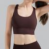 Sujetador Deportivo Nuls de Sensación Desnuda con Copa Integrada Espalda Cruzada Top de Yoga Sujetador de Yoga Push-Up Camiseta sin Mangas para Mujer