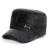Chapéu Plano de Lã Novo de Outono e Inverno para Homens com Proteção para as Orelhas, para Homens de Meia-Idade e Idosos e Papai, Chapéu de Algodão à Prova de Frio, Estilo Bico de Pato para Avô
