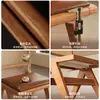 Cadeira de Jantar de Madeira Maciça com Rattan Estilo Antigo Silencioso Cadeira de Chá para Varanda Cadeira com Encosto para Cafeteria Cadeira de Rattan de Designer Sem Braços