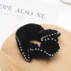 Tecido Veludo com Strass para Cabelo Alta Elasticidade Anel de Cabelo Anel Grande de Laço Cabelo Acessórios de Cabelo Flor de Cabelo Profissional Tendão de Borracha