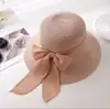 Chapéu de Proteção Solar para o Início do Verão para Mulheres, Chapéu de Pescador com Laço de Linho, Chapéu de Praia para Viagem de Férias, Aba Larga Clássica para Sombra