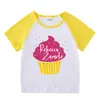 2023 Novas roupas infantis, camiseta de manga curta para crianças, verão, meninos e meninas, camisa de base raglan, camiseta de meia manga para bebês, top infantil
