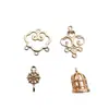 Ouro Cobre Banhado Preservador de Cor Múltiplo Pendurado Nuvem Auspiciosa Floco de Neve Poroso Etiqueta DIY Estilo Antigo Grampo de Cabelo Pingente de Borla Material de Pingente