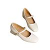 Zapatos Mary Jane Retro Franceses de Punta Cuadrada para Mujer 2025 Nuevo Otoño Versátiles Zapatos de Tacón Alto Tacón Grueso Boca Baja Flats para Mujer
