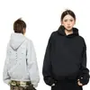 AW3429 Sudadera Unisex Estilo Americano High Street con Diseño Bordado de Espinas con Cuentas, Sudadera Holgada de Moda Urbana para Hombre