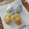 Pendientes con un Toque de Lujo Ligero y de Gama Alta, Pendientes de Aro con Aguja de Plata de Ley 925, Joyería Metálica para Orejas, Pendientes con Diseño de Espiga de Trigo para Mujer