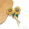 Moda Japonesa y Coreana Clip de Girasol Micro-Pavimentado con Circonita Fresco y Lindo Clip de Girasol Lujo Ligero Accesorios para el Cabello de Gama Alta