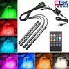 Cghao Luz de Atmosfera para Pés de Carro de Exportação LED Colorido Pisca Controlado por Voz USB Lâmpada de Pé App Luz de Atmosfera de 64 Cores