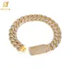 Accesorios de Cadena Cubana de Burbujas de 12 mm Transfronterizos Europeos y Americanos con Cierre de Pinza Pulsera de Circonita Joyería Hip-Hop Personalización