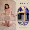 Lencería sexy, vestido de tirantes de malla transparente con encaje sexy, ropa de dormir apasionada para chicas de deseo puro, seductor y caliente