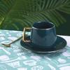 Taza de Té de Flores Simple de Cerámica Taza de Café Estilo Nórdico Moda Taza de Café con Cuchara