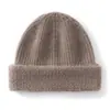 Chapéu de Lã Cashmere Cor Sólida Simples Versátil Estilo Coreano Unissex Camada Dupla Espesso Quente Chapéu para Clima Frio