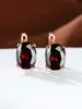 Aretes Ovalados de Diamante Europeos y Americanos, Aretes de Circonita Huevo de Ganso de Cuatro Garras de Lujo Ligero para el Día a Día