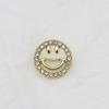 Botón Redondo de Metal Hueco con Cara Sonriente y Diamantes para Camisa Ropa Infantil Botón de Camisa Top de Mujer Cardigan Botón de Puño