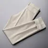 Pantalones de Traje de Lana Cálidos para Hombre Otoño 2025 Nuevos de Negocios de Seda de Mora Engrosados Casuales de Lana