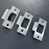 Placa guia de porta de lingueta única, placa de fechadura interna de porta com trava de esfera, placa metálica de batente de porta, painel, peça de travamento, acessórios de fechadura