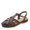 Sandalias planas de estilo europeo y americano para mujer, verano, tejidas, punta abierta, tira en T, versátiles y cómodas, zapatos de playa, 2035-12