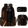 2025 Transfronterizo Nuevo Palo de Madera Tungtungtung Hombre Shan Hai Jing Mochila de Dibujos Animados Mochila Bolso de Hombro Estuche