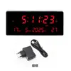 Reloj de Pared Electrónico Digital con Pantalla LED Grande en Inglés, Calendario Perpetuo, Pantalla de Temperatura y Pantalla Digital para Centros Comerciales