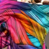 Bufanda Larga de Imitación Seda Estampada Estilo Callejero Europeo y Americano, Bufanda Larga de Seda, Bufanda Fina de Satén de Verano, Chal Protector Solar, Bufanda Larga, de Moda