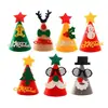 Árbol de Navidad regalo educativo fiesta disfraz sombrero de dibujos animados sombrero de Navidad hecho a mano DIY regalo para niños tela de fieltro