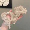 Super Fada Francesa Renda Pérola Laço Prendedor de Cabelo Anel de Cabelo Exquisito Doce Gentil Elástico Durável Não Machuca o Cabelo Acessórios de Cabelo