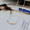 Collar de Cadena Lisa de Plata de Ley 925 con Diseño Geométrico Plegable en Forma de V Simple Elegante Estilo Japonés Cadena para Clavícula