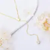 Colar Pingente Borboleta em Prata de Lei S925 com Moissanita Europeu e Americano Feminino Moda Corrente de Pescoço em Y Atacado de Comércio Exterior