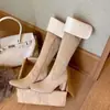 Nuevo estilo 2026, elegantes y femeninas, botas de jinete convertibles para mujer, tacones altos, adecuadas tanto para otoño como para invierno, con cremallera lateral y parte superior de gamuza, de longitud hasta la rodilla