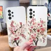 Adecuado para funda de teléfono S25ULTRA TPU suave A54 A17 flor de cerezo rosa S26PLUS A90 cubierta protectora A07