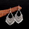 Producto Humano Plata Plata S925 Pendientes de Borla de Flor Tallada Estilo Étnico Retro Pendientes para Mujer Productos de Fábrica