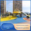 Equipamento de Playground para Crianças Grande Disco Voador Aço Inoxidável Escorregador Formato de Foguete Jardim de Infância Sem Propulsão