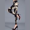 Leggings Femininas Plus Size 2023 Tendência Estampa Floral Lixada Seda Leite Slim-Fit Emagrecedoras Calça Externa Elástica