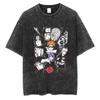 Camiseta de Verano para Hombre 2025 Lavada Camiseta Gráfica de Anime Naruto Camiseta de Manga Corta Harajuku Hip Hop Street