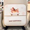Alfombrilla de Cuero Anti-Patadas para Coche, Adorable Alfombrilla Protectora de Asiento Trasero de Coche con Perrito, Alfombrilla Anti-Desgaste, Alfombrilla Protectora de Dibujos Animados Anti-Suciedad para Coche