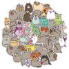 50 peças de gato gordo Chihuahua gordo adesivos decorativos fofos Amazon mala skate capacete garrafa de água adesivos para diário