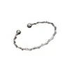 Pulsera de Cuentas Abiertas Trenzadas de Plata de Ley S925 Estilo Celebridad de Internet Dongdaemun Coreano Desgaste Capas Suave