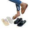 Sandalias planas de tiras para dedos para mujer de talla grande transfronterizas, estilo europeo y americano para el verano de 2026 con hebilla de cinturón, adecuadas para uso exterior en la playa, en stock talla 43