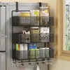 Estante de Almacenamiento Lateral para Refrigerador Estante para Suministros de Cocina Estante Colgante de Pared Lateral Multicapa para Botellas de Especias Película Adhesiva Sin Perforaciones