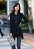 Camisa negra de gasa con protector solar para mujer, de manga larga, estilo coreano, estilo novio, holgada y sexy, para primavera y otoño