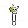 Lindos Clips para Papel de Animales de Dibujos Animados, Marcadores de Libros de Hongo y Conejo de Goma Suave de PVC, Pines de Sujeción, Papelería Divertida para Estudiantes