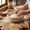 Cesta de Fermentación de Pan Estilo Europeo Redonda Ovalada Herramienta de Fermentación de Masa Cesta de Fermentación de Ratán Juego de Cestas para Hornear