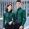 Camisa lisa de algodão manga longa curta roupa formal de negócios masculina e feminina igual camisa de roupa de trabalho Hotel carro loja 4s macacão