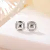 Yilu Prata S925 prata pura banhada a ouro estilo coreano moda personalidade quadrado geométrico brilhante simples brincos de uso diário joias de prata