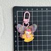 Llavero KT con diseño de mariposa rosa brillante, bonito colgante de dibujos animados para chica, accesorio para pareja y novia, regalo.