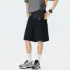 Shorts Cinza de Verão Leve e Funcional para Uso Externo com Zíper Masculino Secagem Rápida Soltos com Cordão Cargo Calças de Cinco Pontos