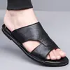 Sandálias de Couro Macio para Exterior Tendência 45 Tamanho Grande 46 Chinelos Cross-Border para Homens Versátil 47 Slip-On Sapatos de Praia de Verão para Homens
