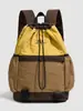Mochila Casual para Hombres y Mujeres, Cierre de Cordón, Color Contrastante, Bolsa Escolar Versátil, Gran Capacidad, Mochila para Deportes de Montañismo al Aire Libre y Viajes