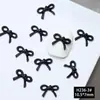 Livro Vermelho Mini Laço Joias para Nail Art Preto tamanho pequeno Resina Unha Postiça Decoração Acessórios para Broca de Unha Venda por Atacado