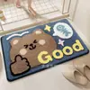 Alfombra de baño de imitación cachemir de dibujos animados, felpudo absorbente de agua y antideslizante, alfombra linda para la entrada del hogar, felpudo resistente a la suciedad